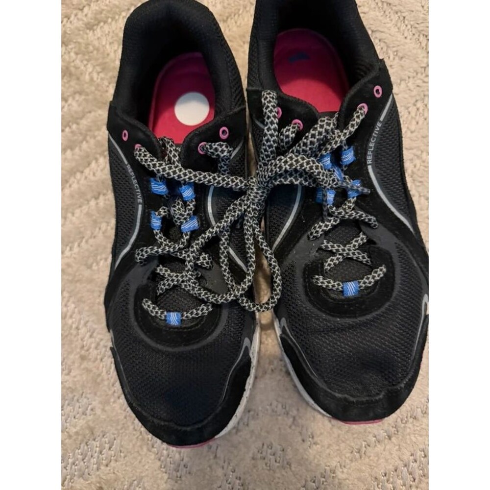 Ryka Women’s Athletic Walking Shoes Black Pink Blue Reflective Sneakers 9.5 - Picture 2 of 6